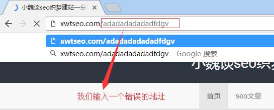 输入错误的网址