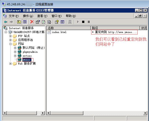 查看重定向设置设置是否成功